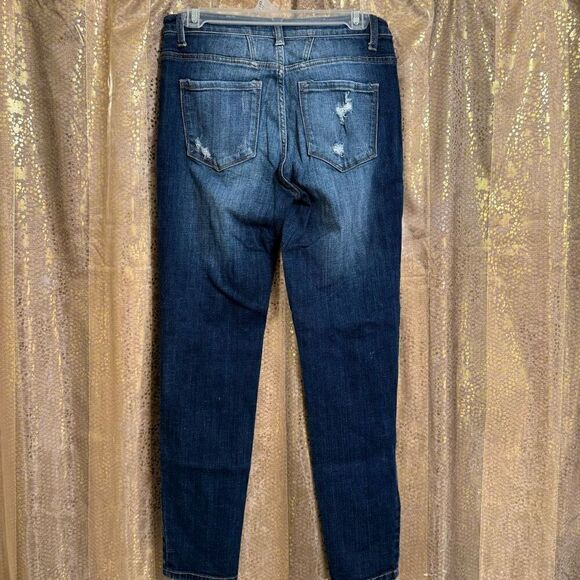 KanCan High Rise Ankle Skinny Stretch Jean Distressed Blue Size 28 - Picture 2 of 9